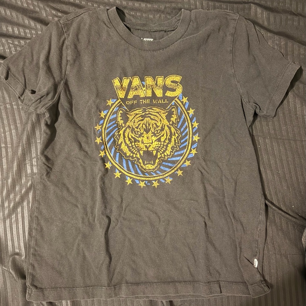Vans Black Tee with Yellow and Blue Graphic